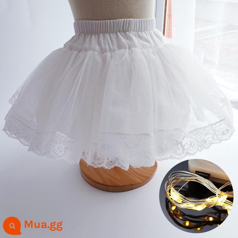 Bé Gái Đèn Lồng Váy Cô Bé Trung Thu Thỏ Ngọc Hanfu Phát Sáng Cho Bé Lolita Váy Công Chúa Puff Váy Đầm - Hỗ trợ váy dạ quang (đèn màu ấm)