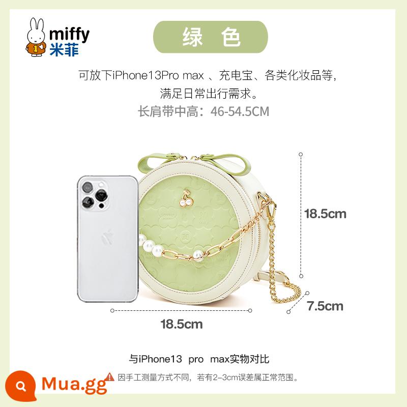 Túi Miffy 2022 Mới Thu Đông Túi Tròn Nhỏ Dây Đeo Một Vai Messenger Túi Bánh Tròn Cho Bạn Gái Quà Tặng Lễ Tình Nhân - màu xanh lá