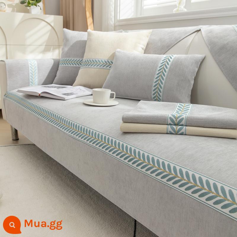 Đệm Sofa Bốn Mùa Đa Năng Đơn Giản Hiện Đại Đa Năng Bọc Ghế Sofa Tất Cả Gối Tựa Lưng Khăn Vải Đệm Chống Trơn Trượt - Ruoyan - màu xám nhạt