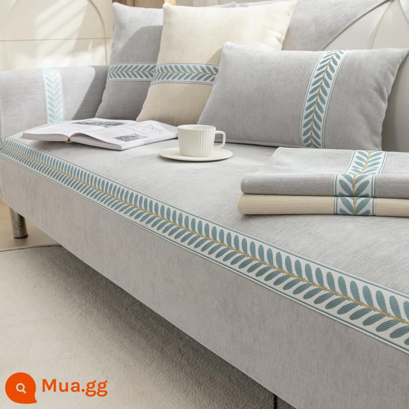 Đệm Sofa Bốn Mùa Đa Năng Chống Trơn Trượt 2022 Mới Ghế Sofa Đơn Giản Hiện Đại Tựa Lưng Khăn Vải Mùa Đông - Ruoyan - màu xám nhạt