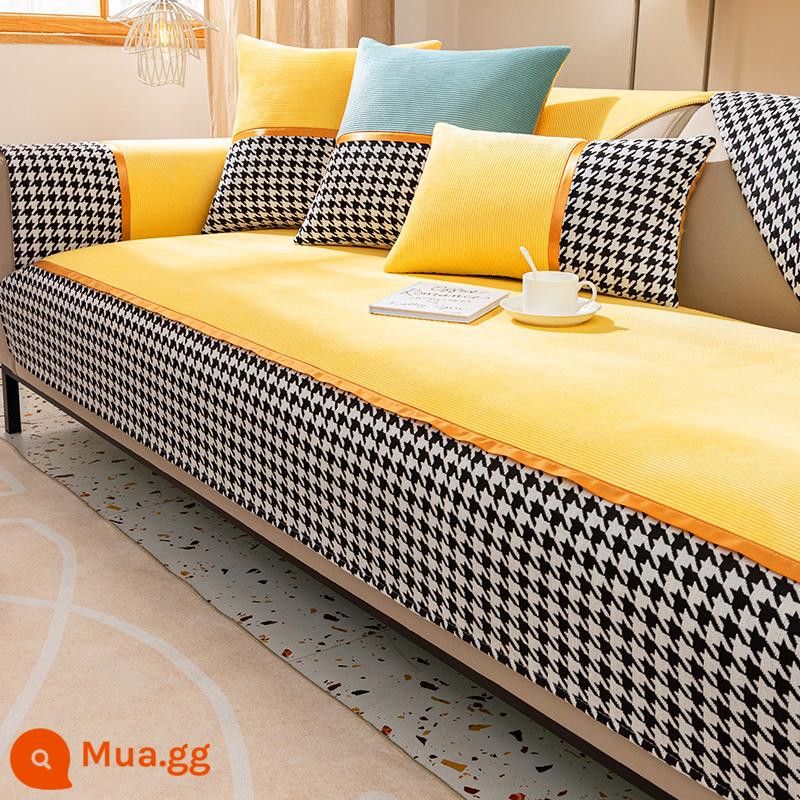 Sofa đệm bốn mùa đa năng đệm nhẹ sang trọng hiện đại bọc sofa cao cấp 2022 sofa mới khăn trải vải tùy chỉnh - Shuyi-màu vàng