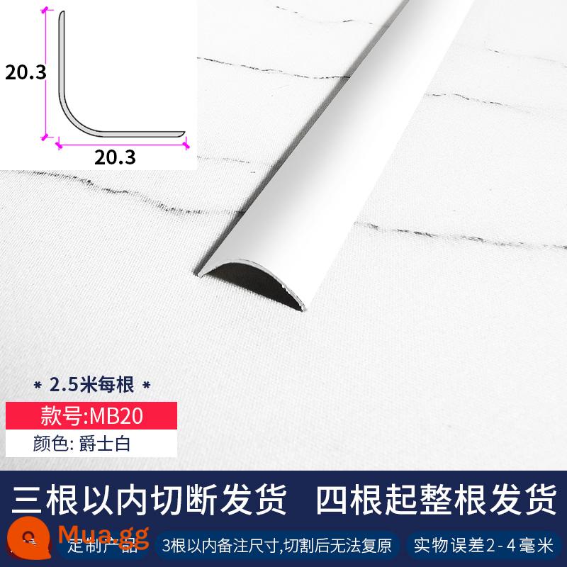 Giữ cạnh bên dải bảo vệ chống va chạm gạch dải áp lực đóng dải hợp kim nhôm bọc bảo vệ góc tường góc bên phải cạnh bảo vệ góc tường màu đen - Jazz trắng YA048 bán 2,5m