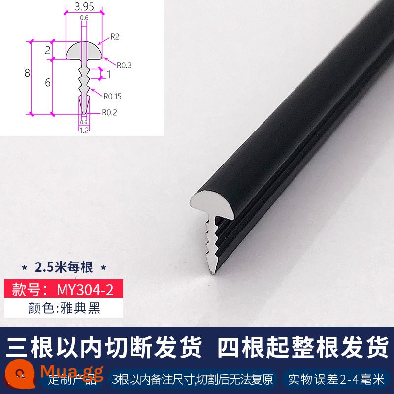 9mm8 bảng tường đóng dòng vật liệu ép đùn nhôm gói dải trang trí dải nhấn dải viền hợp kim nhôm hình chữ I ốp chân tường màu đen - 304-2 Athens Black được bán 2,5 mét mỗi chiếc