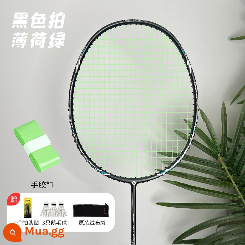 Vợt cầu lông Xunfeng K520 phiên bản nâng cấp pro 4U sợi carbon siêu nhẹ Kumpoo Xunfeng vợt đơn và đôi chính hãng - K520pro phiên bản nâng cấp màu đen [đường xanh bạc hà]