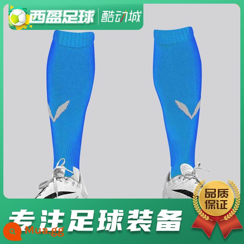 Xiying Football Chamois Player Edition Vớ đến đầu gối Vớ bóng đá eo dài - Xanh da trời (Trẻ em 35-40)