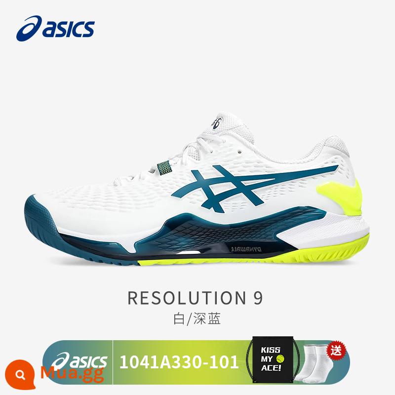 Giày Tennis Asics Arthur Resolution R8/R9 Huấn Luyện Thi Đấu Nam Nữ Giày Thể Thao Quần Vợt Chuyên Nghiệp - RS9 trắng xanh [tặng túi đựng giày + tất tennis] 1041A330-101