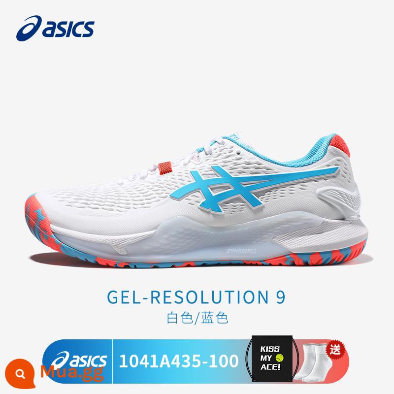 Giày Tennis Asics Arthur Resolution R8/R9 Huấn Luyện Thi Đấu Nam Nữ Giày Thể Thao Quần Vợt Chuyên Nghiệp - RS9 trắng xanh [tặng kèm túi đựng giày + tất tennis] 1041A435-100