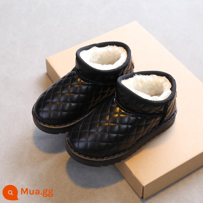 Bộ mã bị hỏng giải phóng mặt bằng trẻ em Boot Boy Boy Boy Booth Boots dày 3-7 trẻ em thêm giày cotton phía tây mùa đông chống trượt 9 - Giày đi tuyết màu đen/WL2101