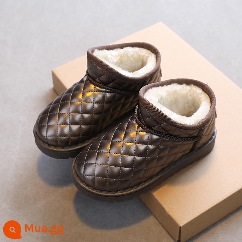 Bộ mã bị hỏng giải phóng mặt bằng trẻ em Boot Boy Boy Boy Booth Boots dày 3-7 trẻ em thêm giày cotton phía tây mùa đông chống trượt 9 - Giày đi tuyết Gunmetal/WL2101