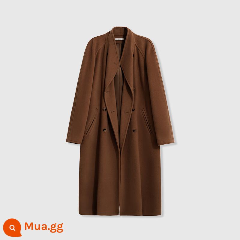 UNICA/Town Store B đánh bại VtgMaxm*ra Cổ Số 001 Sưu Tập Áo Khoác Len Cashmere Áo Khoác Nữ Thu Đông - [Màu thuốc lá]