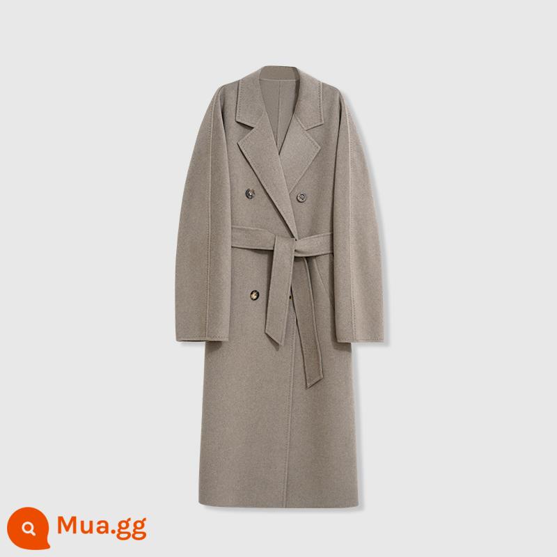 UNICA/Đẩy mạnh B đánh bại cổ điển vĩnh cửu Madame_ Áo khoác len cashmere mịn kéo sợi tùy chỉnh Áo choàng khăn Manhattan - [Mousse phối màu xám voi] Phiên bản cashmere 100%