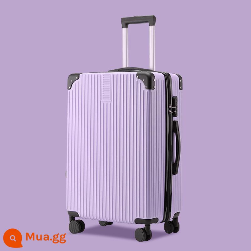 Vali mới cho nữ sinh viên hộp mật khẩu xe đẩy nhỏ tươi Hộp khí du lịch nhỏ 20 inch Vali da 24 inch cho nam - Màu tím nhạt [hình ảnh chính phong cách cổ điển]