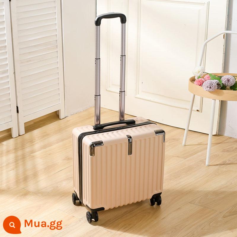 Vali sinh viên nam và nữ mini nhỏ 18 inch du lịch nội trú Vali xe đẩy mật khẩu ánh sáng cổ điển Nhật Bản - Màu be [góc nhôm chống va đập và chống rơi-có móc]