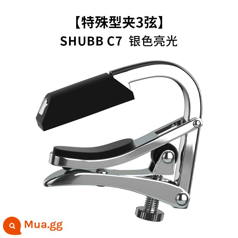 Shubb Xiabo chuyển vị clip C1 dân gian guitar điện clip đặc biệt S1 piano cổ điển clip hoa hồng đào đào tỏ tình - [Phong cách tiêu chuẩn] Kẹp ba dây bạc sáng C7