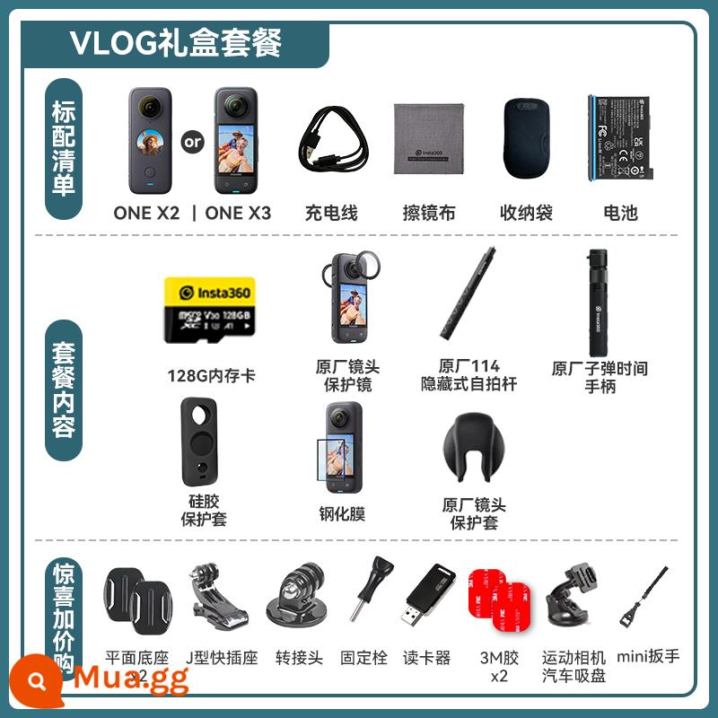 Camera thể thao toàn cảnh Shadowstone insta360 X3 chống rung chống nước đi xe máy ghi hình 360onex32 - Gói vlog cổ điển, liên hệ bộ phận chăm sóc khách hàng để nhận bất ngờ