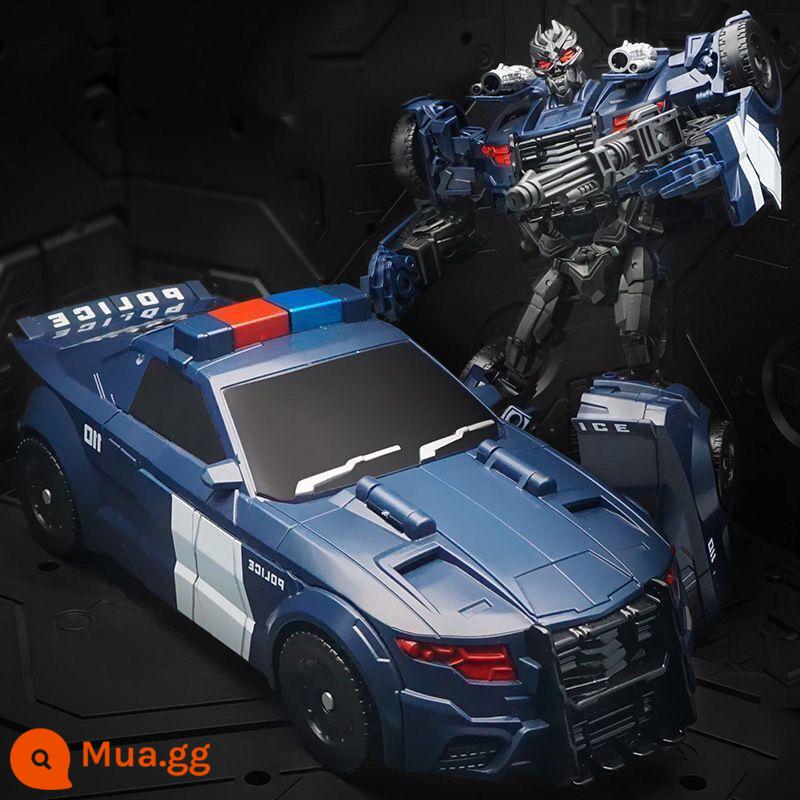 Route Police Car Robot Transformers 5 Battay Tiger Model Modeling Children Boys Toys 678 - Rào chắn cảnh sát di động 21cm