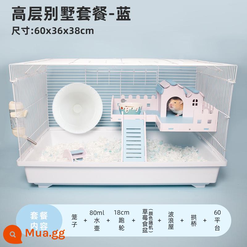 Hamster 47 lồng gấu vàng siêu rẻ lớn 60 lồng cơ bản cung cấp đầy đủ bộ nhỏ biệt thự cao cấp - Gói 60 biệt thự cao tầng màu xanh (gửi gói quà dùng thử)