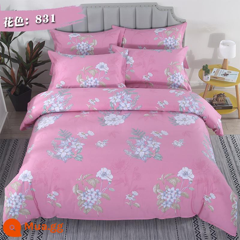 Vải Cotton Dày Dặn Giường Vỏ Chăn 4 Bộ Chăn Ga Vải Hai Dây Rộng Hoa Lớn Vải Cotton Chế Biến Tùy Chỉnh - Màu sắc: 831