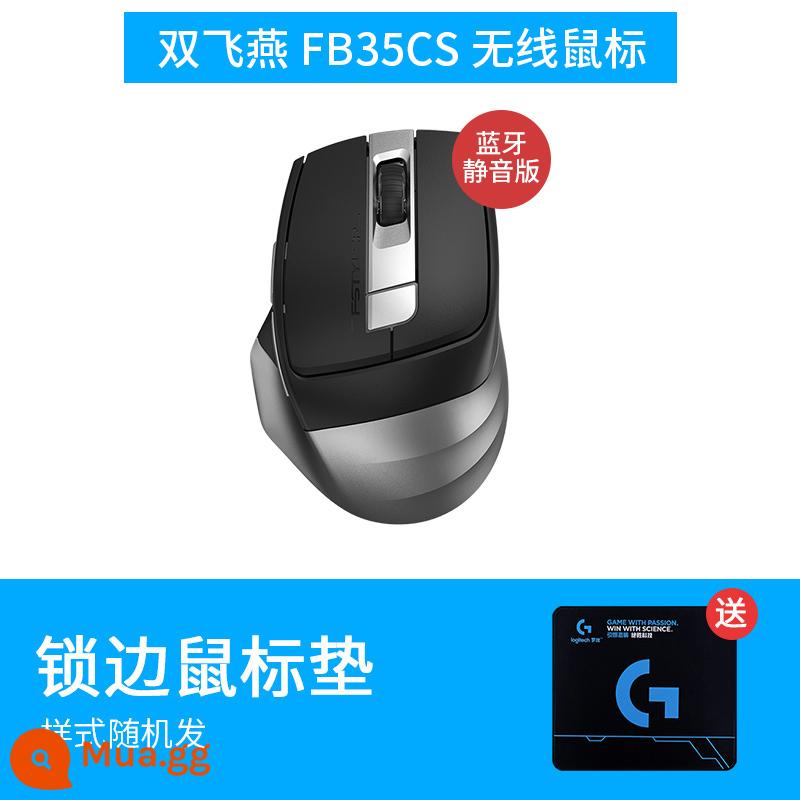 Shuangfeiyan FB35 Chuột Tắt Tiếng Bluetooth Không Dây Có Thể Sạc Lại Máy Tính Để Bàn Máy Tính Xách Tay Di Động Văn Phòng Kỷ Nguyên Bay - FB35CS[xám thép] tặng kèm miếng lót chuột