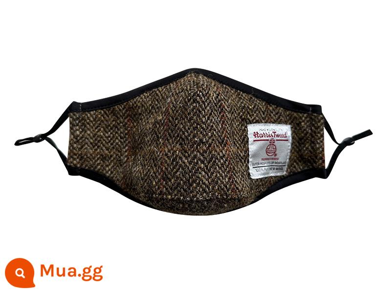 Harris Tweed xịn và xịn làm quà giữ ấm cho ai đó và khẩu trang cắt 3 chiều - Mặt nạ Harris/Sọc đỏ xương cá