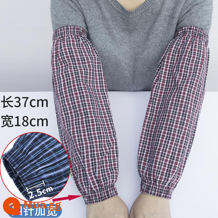 Tay áo bông kéo dài tay áo cotton dày cho nam và nữ dành cho người lớn mùa thu và mùa đông làm việc tại nhà máy chống ô nhiễm dầu tay áo bảo hộ lao động - Mở rộng bốn dòng [mỏng vừa] cotton màu đỏ đậm 5 đôi