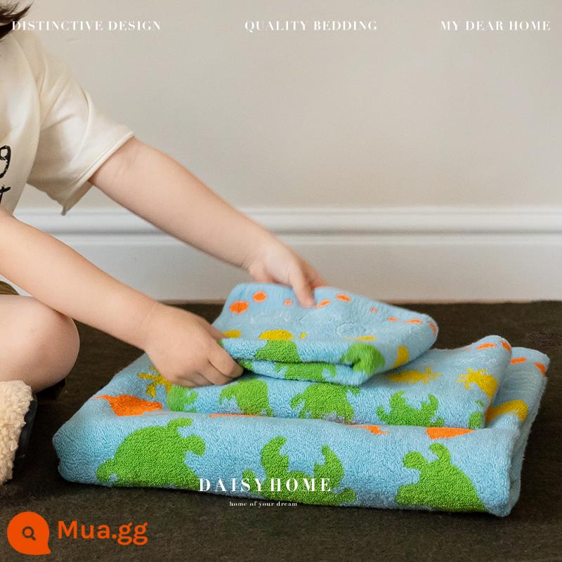 Thế giới dưới nước | 100% cotton nguyên chất khăn mặt bông xơ dài khăn mặt khăn tắm hoạt hình dễ thương khăn mặt thấm hút mềm mại - màu xanh da trời