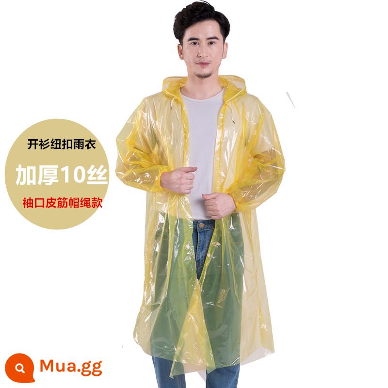 Áo mưa dày dùng một lần phiên bản dài toàn thân poncho trong suốt áo mưa dành cho người lớn trẻ em che giày bảo vệ nam và nữ cỡ lớn - Khấu trừ mở PE không dùng một lần (ngẫu nhiên màu xanh, vàng và đỏ)