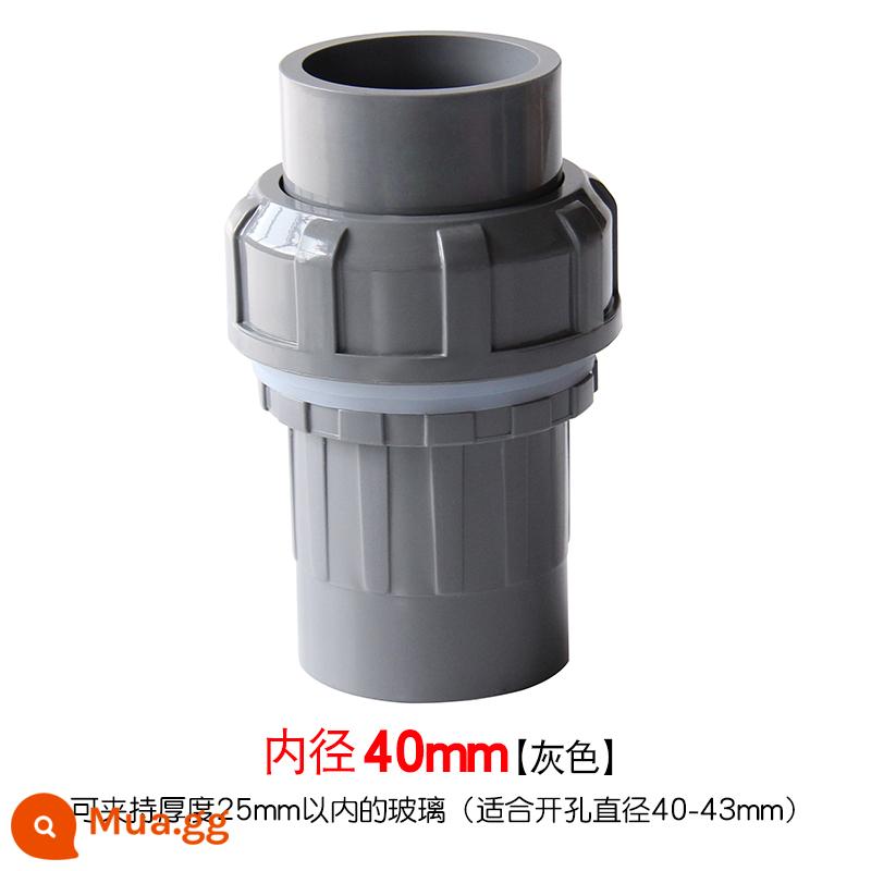 Baisheng khớp sống loại khớp nối nước trên và dưới với ống PVC khớp sống nhanh chóng kéo dài răng bên trong và bên ngoài phụ kiện bể cá thẳng - 40mm--màu xám