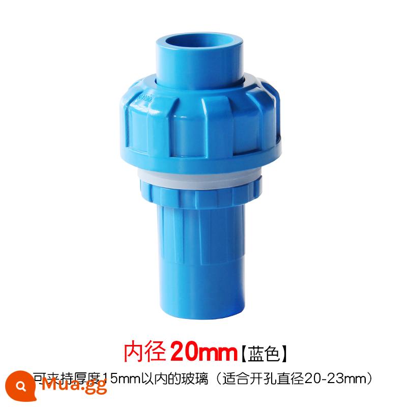 Baisheng khớp sống loại khớp nối nước trên và dưới với ống PVC khớp sống nhanh chóng kéo dài răng bên trong và bên ngoài phụ kiện bể cá thẳng - 20mm--màu xanh