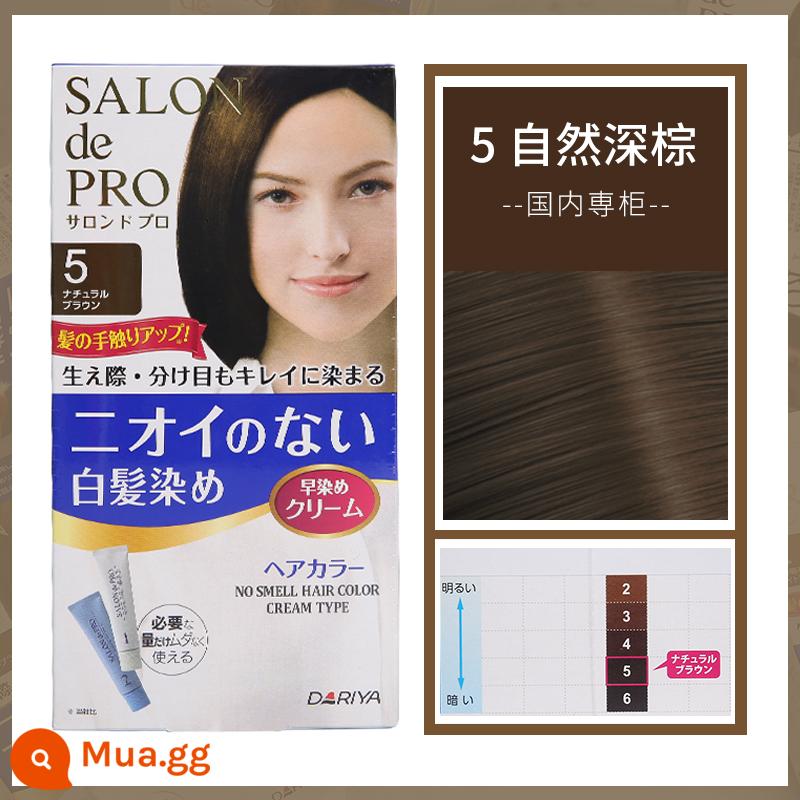 Nhật Bản DARIYA Taliya SALON de PRO nguyên chất che trắng tóc kem ủ tóc SalondePro - 5 màu nâu sẫm tự nhiên—Quầy nội địa❤Top1 bán chạy❤Dụng cụ nhuộm tóc miễn phí