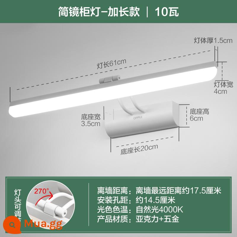 OP LIGHTING Gương LED Đèn phía trước Trang điểm Phòng trang điểm Tủ Tủ Phòng tắm Trang điểm Trang điểm Đơn giản Trang điểm Vẻ đẹp Tường tường - Đèn tủ gương - Bắc Âu hiện đại [Đơn giản - Trắng] 10 watt, dài 61 cm