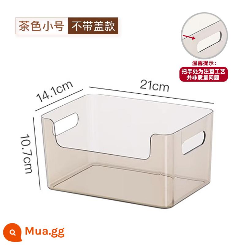 Taili Để Bàn Hộp Bảo Quản Acrylic Trong Suốt Hộp Bếp Ăn Nhẹ Giỏ Đựng Mỹ Phẩm Mặt Nạ Hoàn Thiện Hộp - Kích thước nhỏ màu nâu-không có nắp