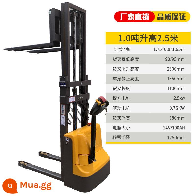 Xe nâng điện hoàn toàn xe nâng điện 2 tấn 1 tấn xe tải nhỏ xếp dỡ thủy lực nâng xe nâng xếp đi bộ - Thang máy không cửa ngăn chạy hoàn toàn bằng điện bán chạy với chiều cao 1 tấn và 2,5 mét