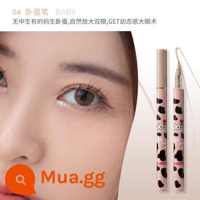 Lying tằm bút kẻ mắt FLORTTE Flower Loria Wow fine eyeliner pen down to waterproof shadow pen 04 - #04 Bút tằm