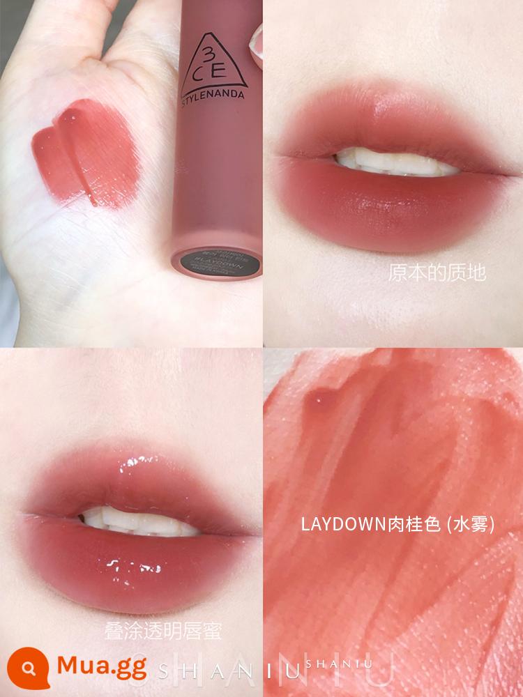 Son kem lì 3CE Velvet Matte Matte Lipstick Laydown Daffodil màu đỏ gạch chính hãng cho nữ 3CE Hàn Quốc - LAYDOWN quế (sương nước)