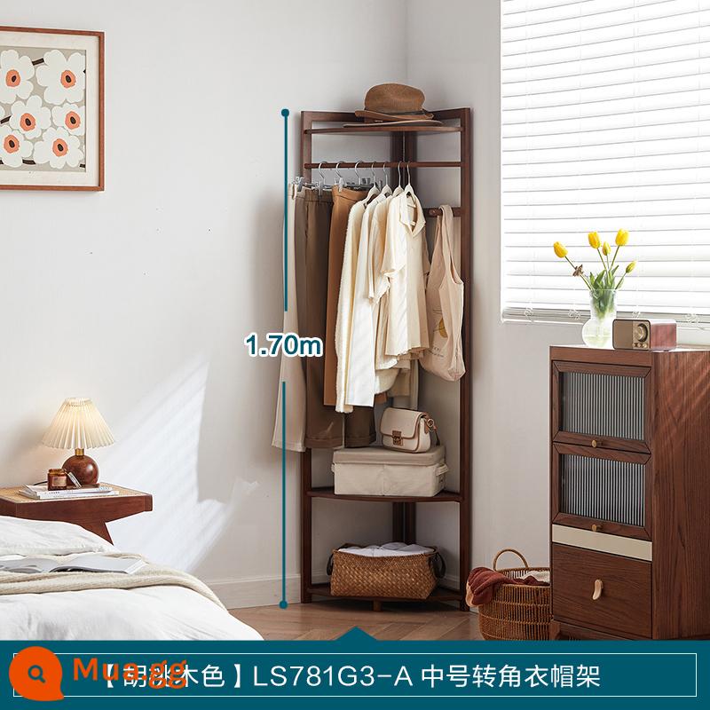 Lin Nhà Của Giá Treo Áo Phòng Treo Quần Áo Kệ Hiện Vật Lưới Đỏ Sàn Phòng Ngủ Di Động Lin Gỗ - [Màu óc chó] LS781G3-A Giá treo góc cỡ trung