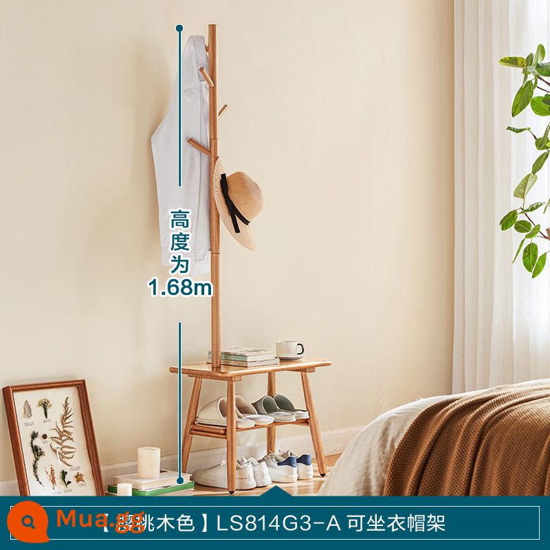 Lin Nhà Của Giá Treo Áo Phòng Treo Quần Áo Kệ Hiện Vật Lưới Đỏ Sàn Phòng Ngủ Di Động Lin Gỗ - [Màu gỗ anh đào] LS814G3-A Giá treo áo có thể ngồi