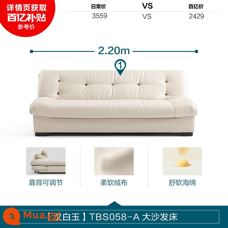 Lin's Home Furnishing Modern Simple Cloud Cream Wind Fabric Sofa Bed Nội thất phòng ngủ chính Lin's Wood Industry TBS058 - [Đá Cẩm Thạch Trắng]TBS058-A Sofa Giường Lớn