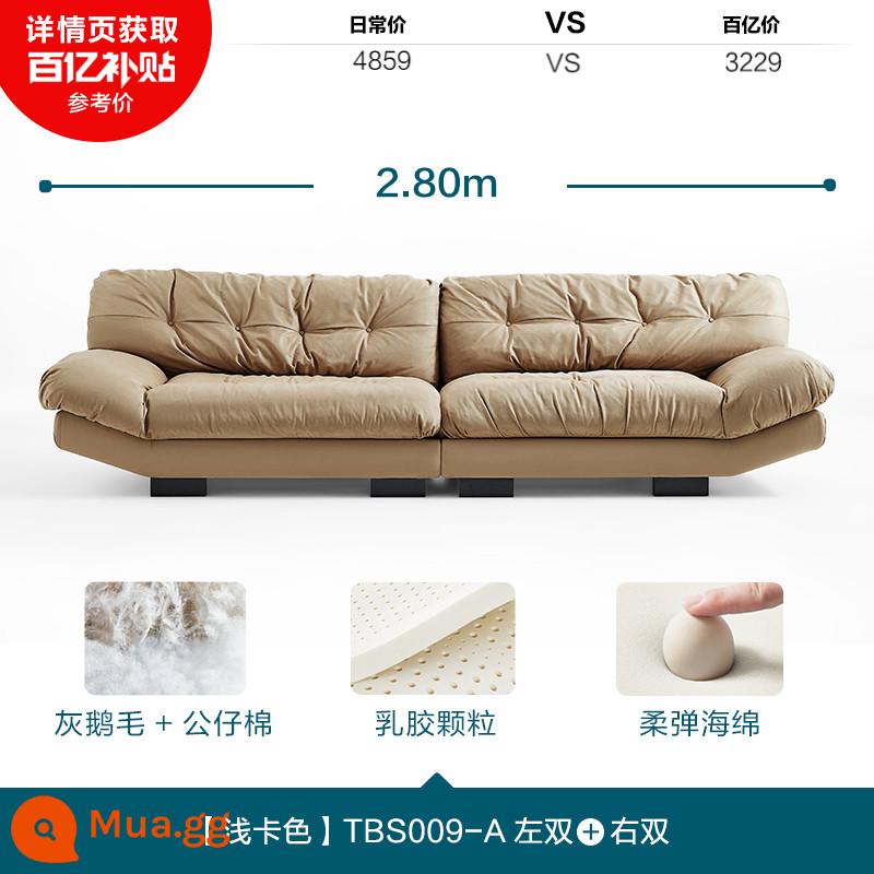 Lin's Home Furnishing Modern Simple Cloud Cream Wind Fabric Sofa Bed Nội thất phòng ngủ chính Lin's Wood Industry TBS058 - [Màu thẻ ánh sáng] TBS009-A cặp trái + cặp phải