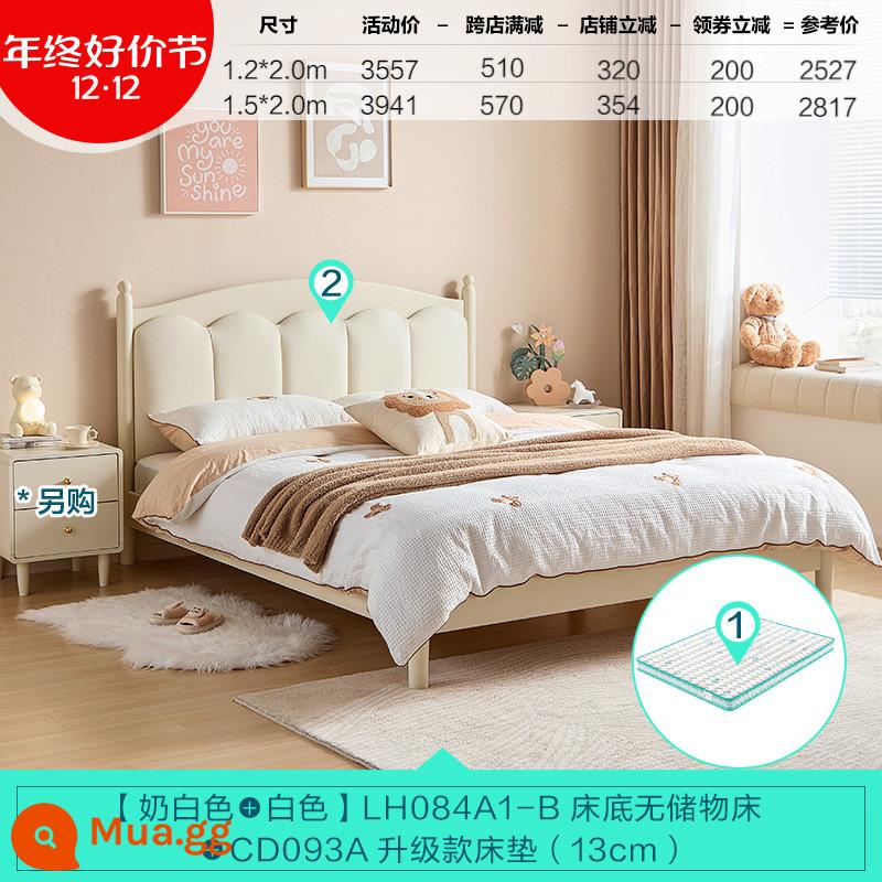 Lin's Home Giường Gỗ Nguyên Khối Cho Bé Trai Và Bé Gái Gỗ Sồi Giường Trẻ Em Phòng Ngủ 1.5 Mét Giường Đơn Công Chúa Lin's Wood Industry - [Boxwood] Giường mềm + nệm trẻ em