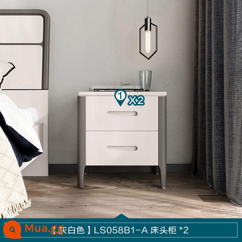 Lin Nhà Bắc Âu Tủ Đầu Giường Lưu Trữ Nhỏ Tủ Đầu Giường Lưới Đỏ Mini Phòng Ngủ Chính Lin Gỗ Công Nghiệp NP1B - [Trắng nhạt]LS058B1-A Bàn cạnh giường ngủ*2[Giao hàng nhanh]