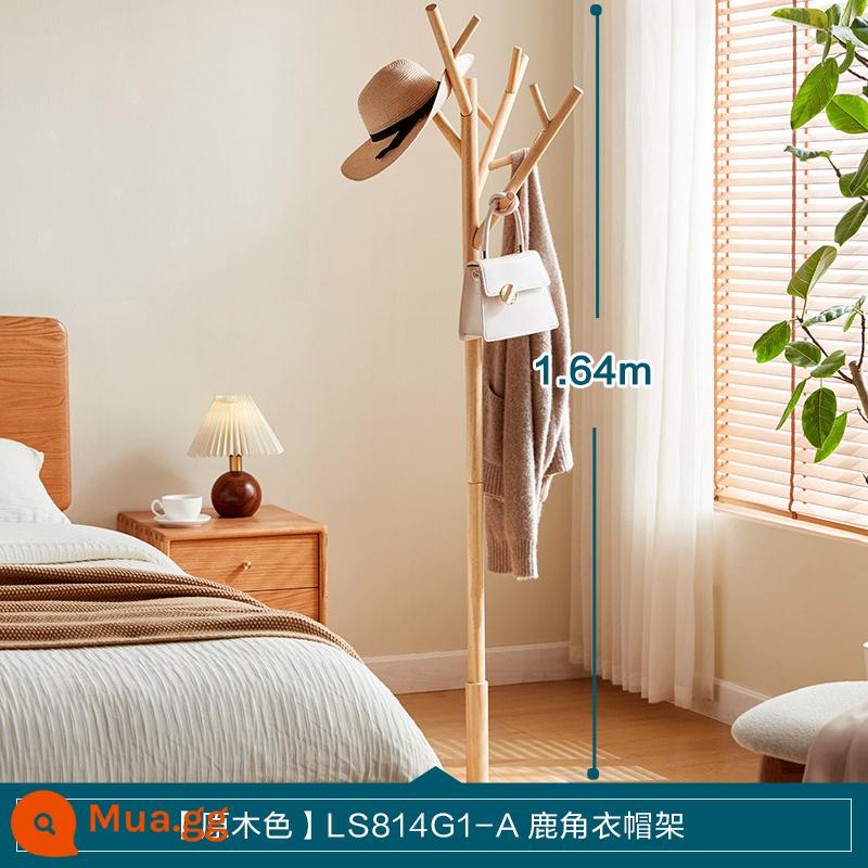 Lin Nhà Của Giá Treo Áo Phòng Treo Quần Áo Kệ Hiện Vật Lưới Đỏ Sàn Phòng Ngủ Di Động Lin Gỗ - [Màu gốc] Giá treo áo nhung LS814G1-A