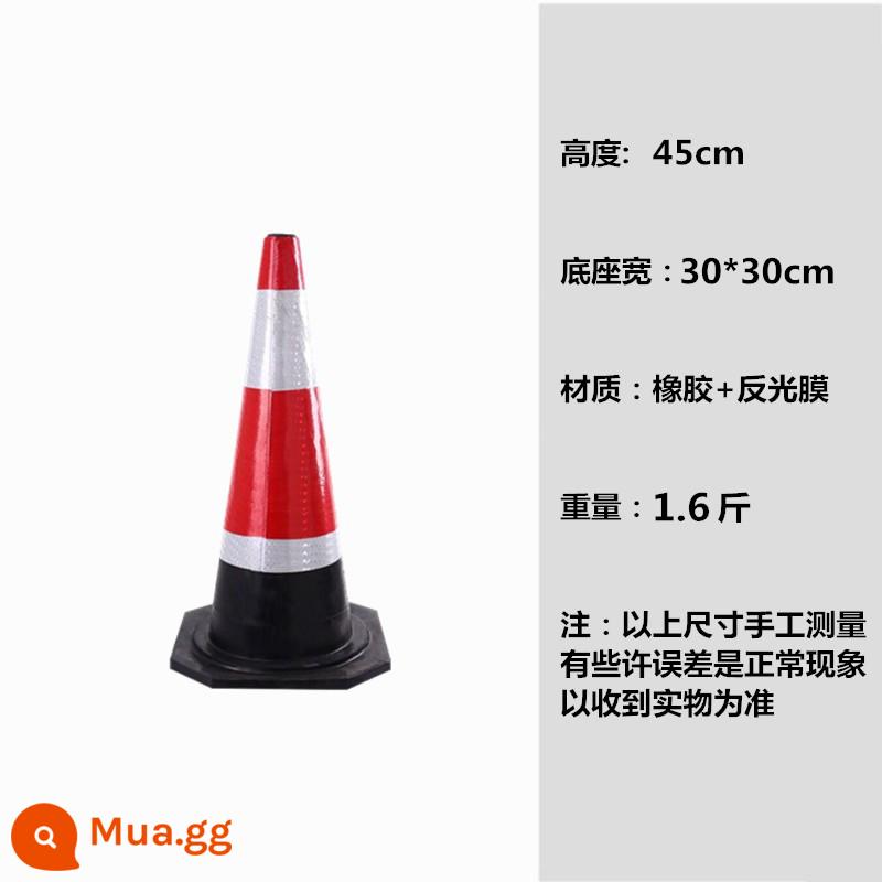 Cao Su 70CM Đường Nón 50CM Kem Nón Phản Quang Nón 90CM Nón Giao Thông An Toàn Rào Chắn Cô Lập Bến Tàu - Nón đường cao su 45CM 1,6 catties