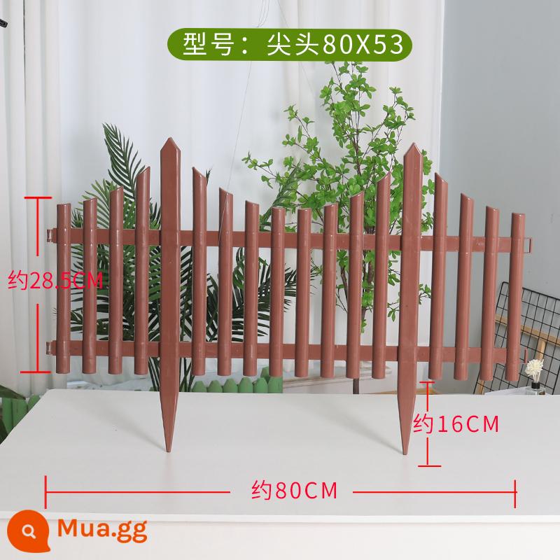 Hàng rào nhựa PVC gia cố lan can hàng rào sân vườn giường hoa hàng rào cách ly sân hàng rào trường học ngoài trời - Màu cà phê đặc và có thể uốn cong [80*53]