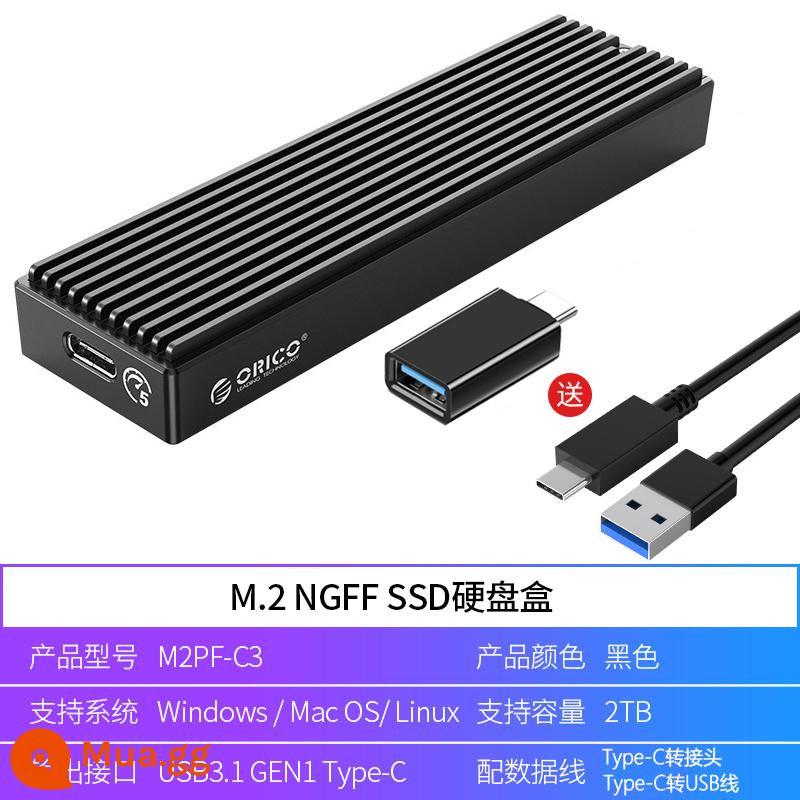 Hộp đĩa cứng Orico m.2 thunder speed nvme/SATA giao thức kép hộp đĩa cứng di động usb3.1gen2typec di động bên ngoài pcie máy tính xách tay máy tính xách tay làm mát đĩa cứng trạng thái rắn - [Bộ chuyển đổi kiểu làm mát dạng sọc NGFF phiên bản nhanh 5Gbps+Type-C]