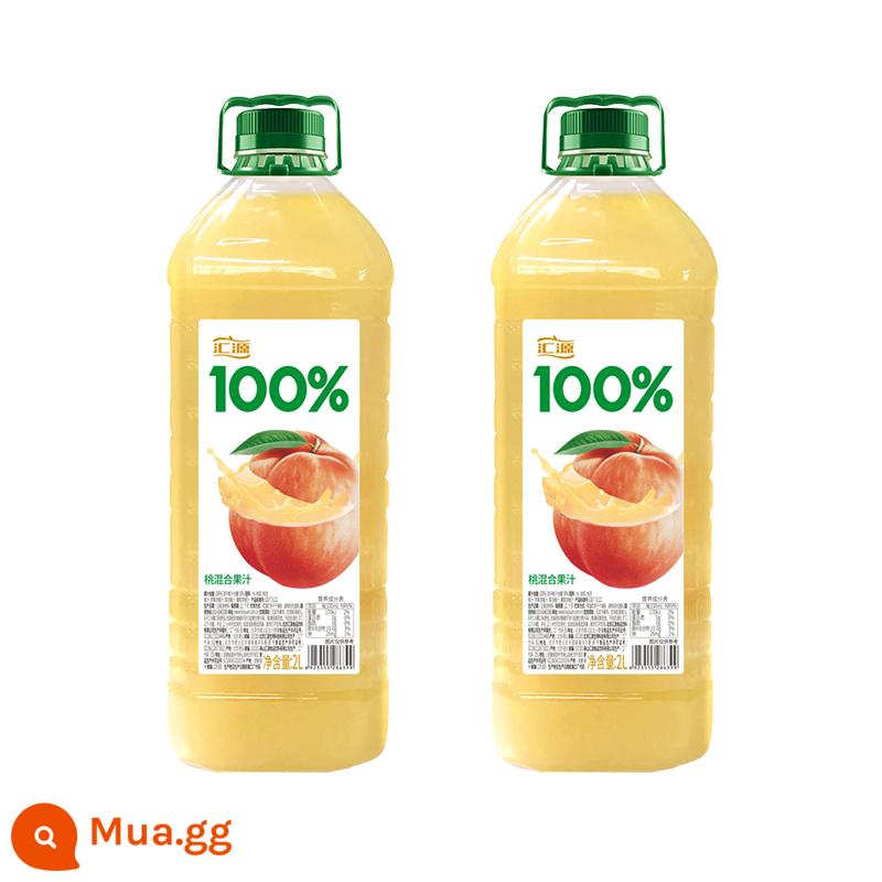 Bán trước Huiyuan 100% Juice Sunshine Lemon 2L * 2 chai đồ uống nước trái cây nguyên chất cửa hàng hàng đầu chính thức - Nước ép đào 2L*2 chai