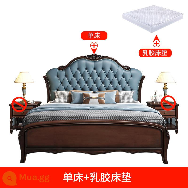 American Solid Wood Bed 1,8 mét của giường đôi châu Âu ánh sáng sang trọng hiện đại tối giản phòng ngủ chính giường cưới túi mềm túi lưu trữ hộp cao - Giường + nệm cao su