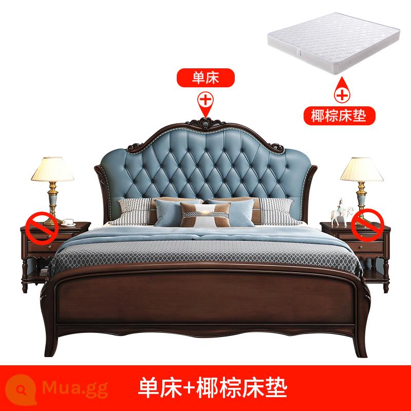 American Solid Wood Bed 1,8 mét của giường đôi châu Âu ánh sáng sang trọng hiện đại tối giản phòng ngủ chính giường cưới túi mềm túi lưu trữ hộp cao - Giường + nệm cọ dừa tự nhiên