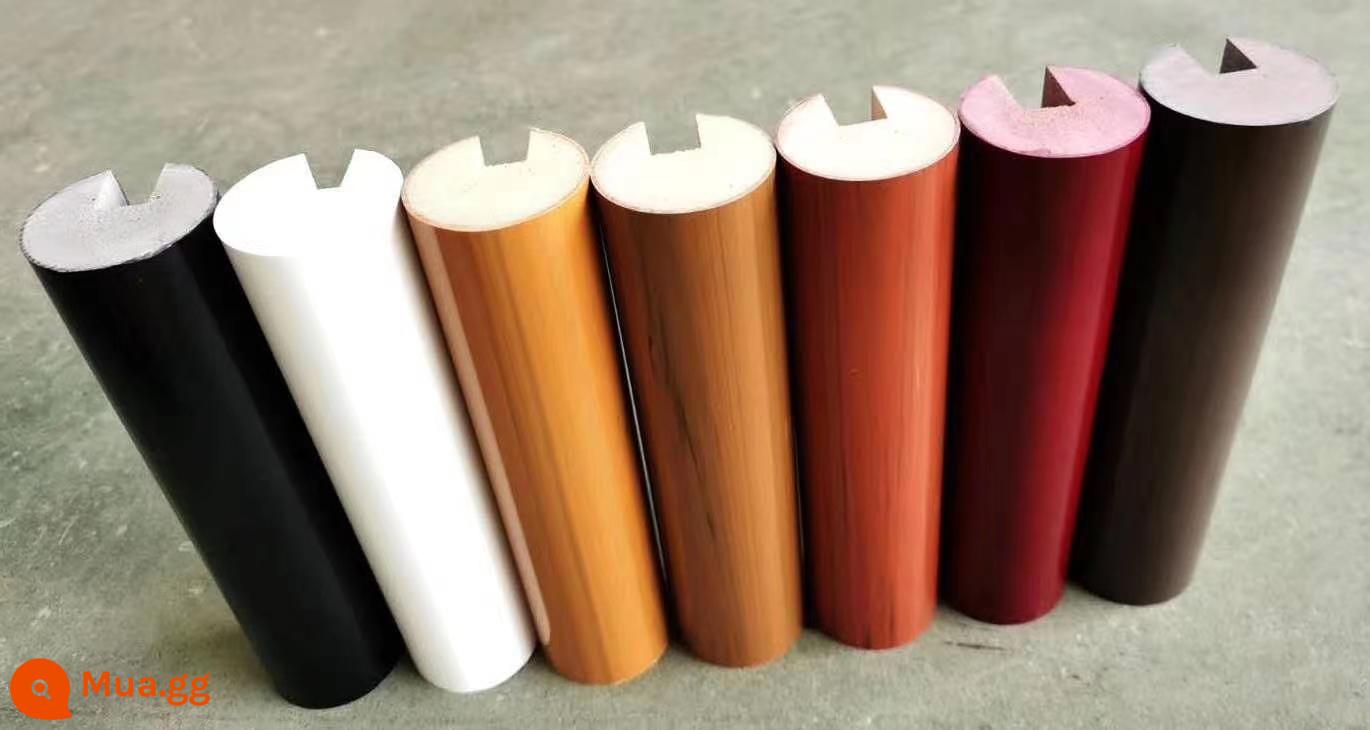 Polymer uốn nóng gỗ sinh thái PVC không khung kính cong lan can cầu thang giả gỗ gác mái lan can ban công khóa - 50 khe cắm thẻ tròn một mét