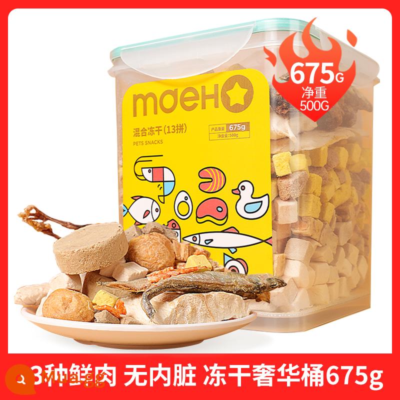 Thịt gà đông khô dạng hạt ức gà 500g thùng đồ ăn nhẹ cho mèo cưng vỗ béo dinh dưỡng mang tóc thức ăn cho mèo đồ ăn nhẹ cho mèo - 13 loại thịt tươi không nội tạng, đông khô cao cấp] 675g (80% khách chọn)